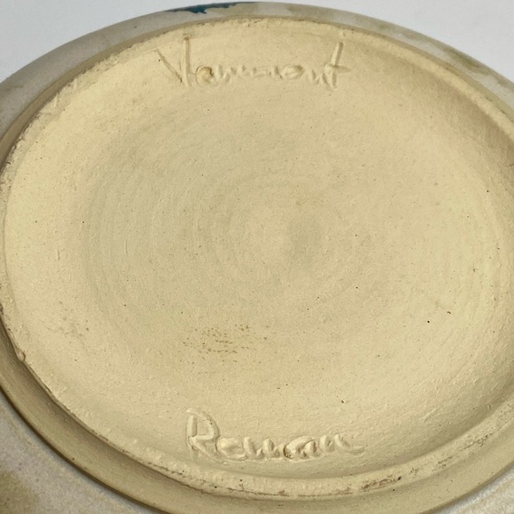 VERMONT POTTERY ELIZABETH ROMAN Studio Art Sponge Ware Pottery Dutch Oven MINT - Picture 11 of 13